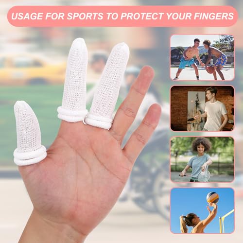 30Pcs Cotton Finger Cots - Reusable Finger Bandage Protector - White