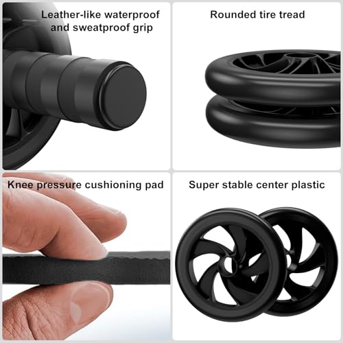 Dual-Wheel Ab Roller with Knee Pad - Portable Core Trainer