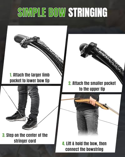 Recurve Bow Stringer Tool - Heavy-Duty Nylon with Finger Guard