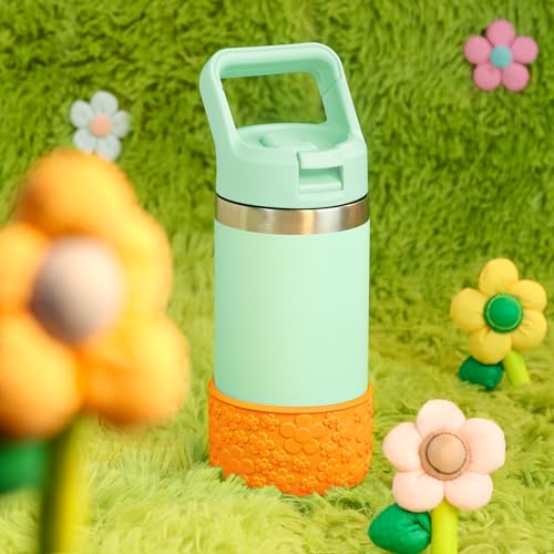 Protective Silicone Water Bottle Boot - 3D Flower Design - King Crab