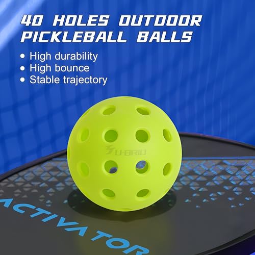 Outdoor Pickleball Balls - 40-Hole Design, 4 Pack & 12 Pack