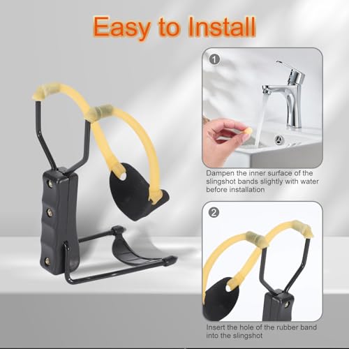 3 Pcs Tubular Slingshot Replacement Bands with Leather Pouch - Durable Latex