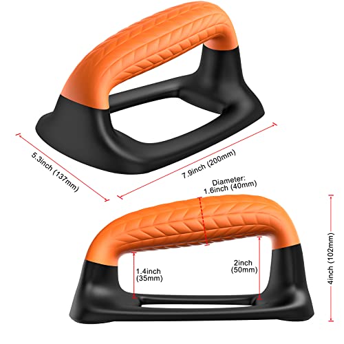 Push Up Bars with Soft Rubber Handles - Black & Orange