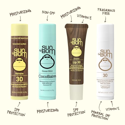 SPF 30 Sunscreen Lip Balm with Aloe and Vitamin E - Pomegranate, 0.15 oz