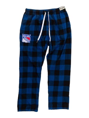 New York Rangers Plaid Pajama Pants - Men's Large, Soft Fabric