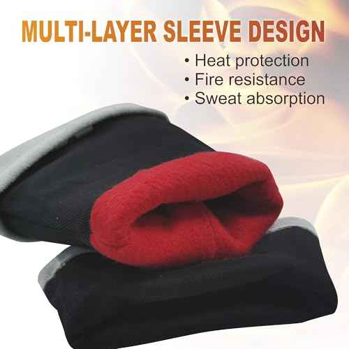 932¢µ/500¡ÆC Heat Resistant gloves, Fire Proof Foundry Leather Gloves for Fireplace,Furnace,Fire Pit,Blacksmith...
