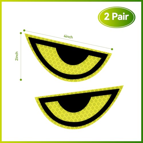 Reflective Demon Eye Stickers for Cars & Helmets - Green