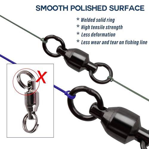 Ball Bearing Swivels Fishing Tackle - 20pcs, 260lb Strength