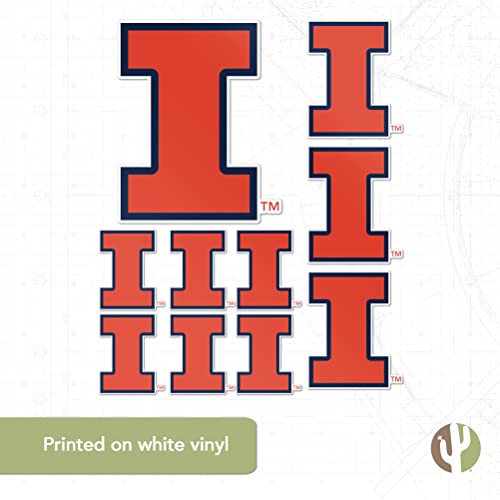 Desert Cactus Illinois Illini Sticker Decal T3-1 - Officially Licensed USA Made