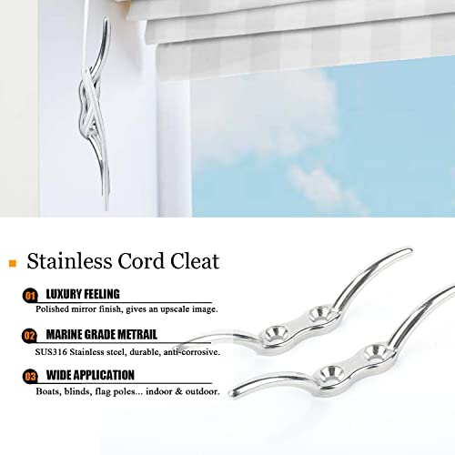 Stainless Steel Dock Cleats - 2.5 Inch, 4pcs - Corrosion Resistant