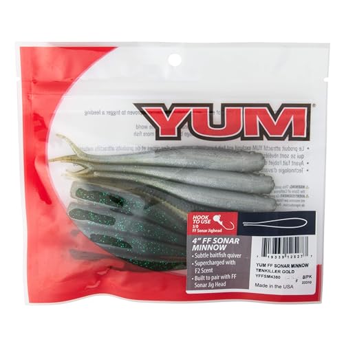 FF Sonar Minnow Soft Plastic Lure - Tenkiller Gold, 4"