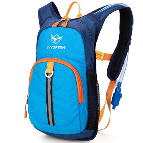 Kids Hydration Backpack - Lightweight Small Size with 1.5L Bladder - Blue