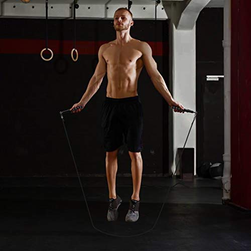 Adjustable Speed Jump Rope for Fitness Training - Black