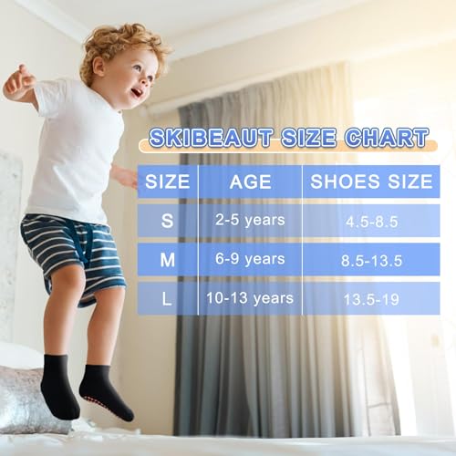 SkiBeaut Kid Trampolines Socks Ankle Grips Non Slip Child for Boys