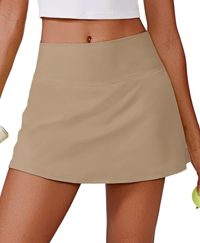 High Waisted Women's Tennis Skirt with Built-in Shorts & Pockets