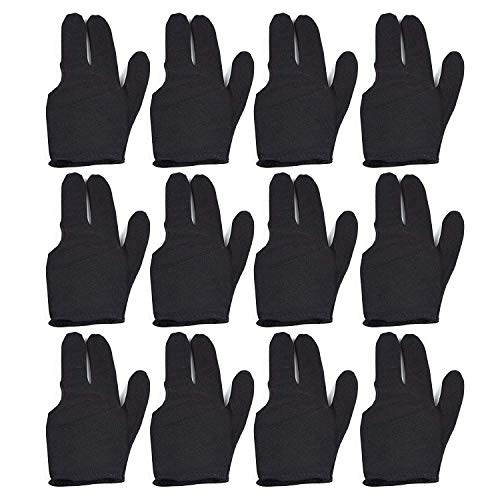 Billiard Gloves Set - 12 PCS 3 Finger for Left/Right Hand