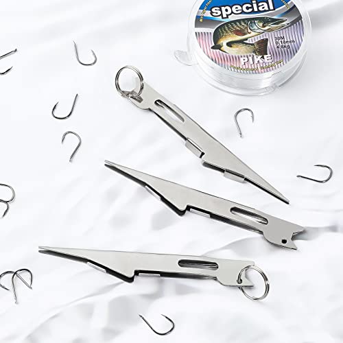 Fishing Knot Tying Tool - 3 Pcs Quick Tie Fly Angler Accessories - Silver