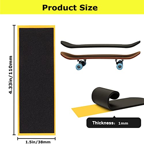 12pcs Foam Grip Tape for Fingerboards - Anti-Slip Black