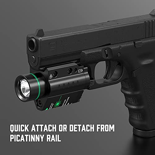 Feyachi Red/Green Laser Flashlight Combo 500 Lumen Tactical Light with Picatinny Rail Mount