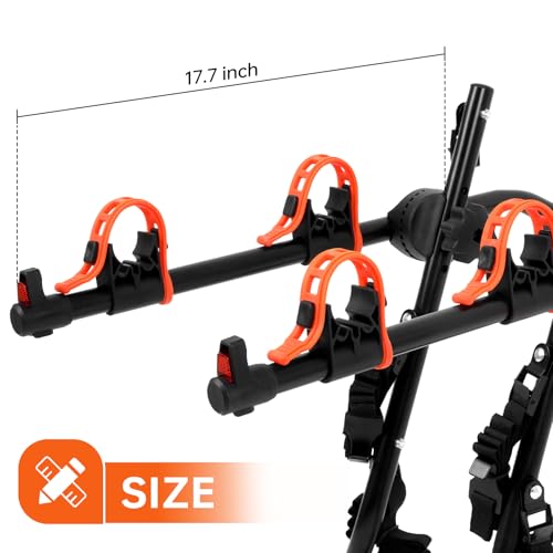2-Bike Trunk Mount Rack - Black & Orange, Model SY-Trunk-BR