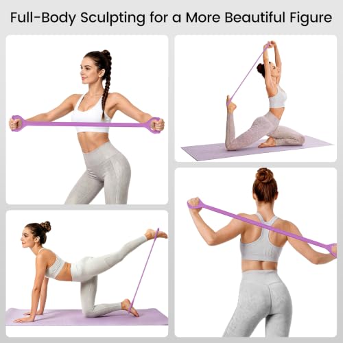 Figure 8 Resistance Bands - 2 Pack with Anti-Slip Handles for Yoga