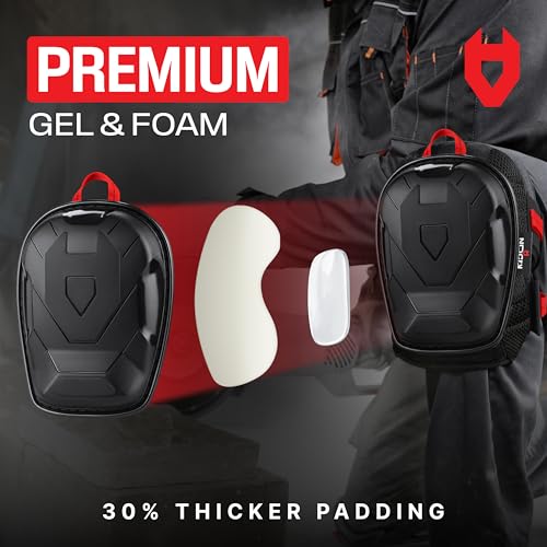 NoCry Professional Work Knee Pads for Men and Women with Non-slip Heavy Duty Cap and Ankle Support ? Soft Foam Cushion and Gel Knee Pads for Men Construction ? Easy to Fasten Kneepads with Hang Loop