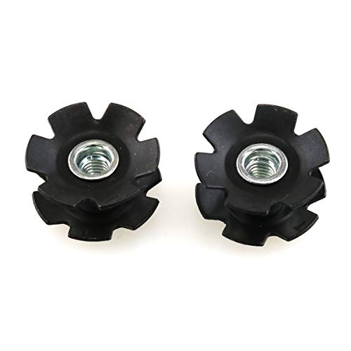 2PCS Bicycle Headset Star Nuts for 1-1/8 Inch Forks - Black