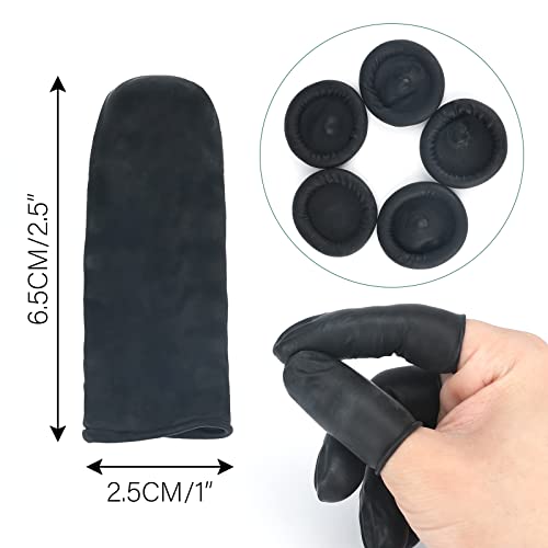 Disposable Finger Cots - 205PCS Black Rubber Finger Covers