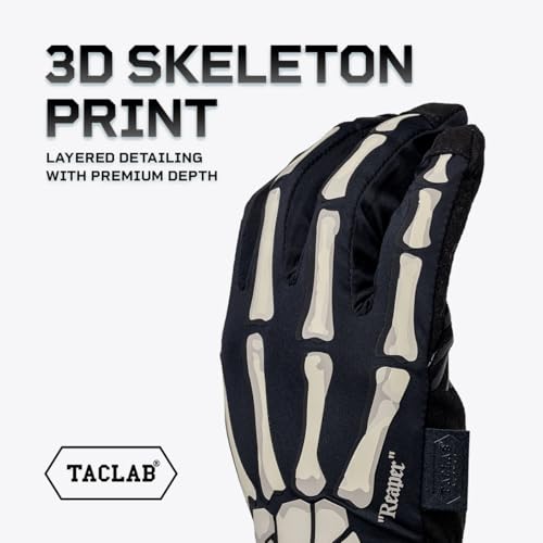 Reaper Skeleton Gloves - Lightweight, Anti-Slip, Large Dark