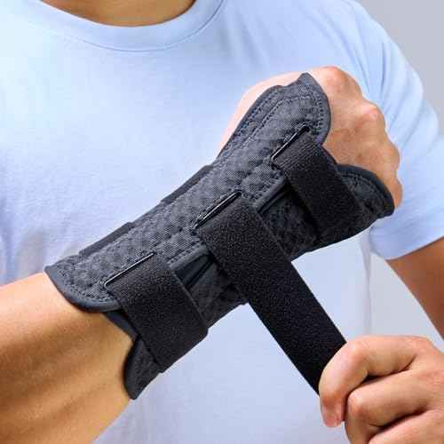 FREETOO Wrist Brace for Carpal Tunnel Fits Both Hands, Classic Black, L
