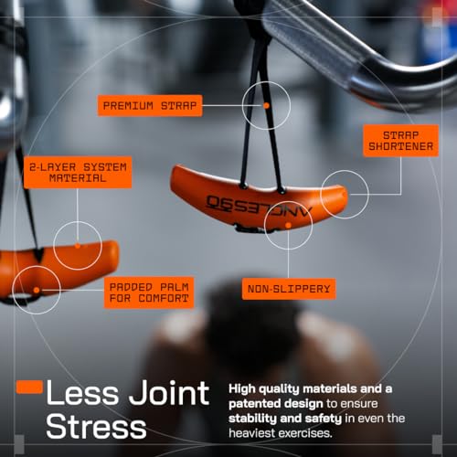 Angles90 Orange Pull Up Grip Handles for Lat Pulldown & Cable Machines