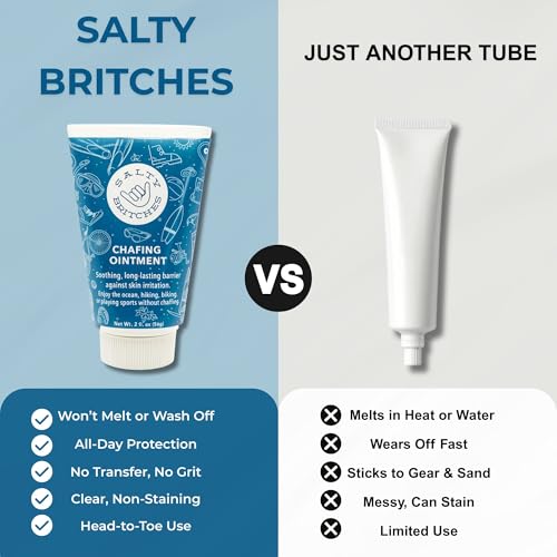 Salty Britches Waterproof Anti Chafing Ointment, Chafing Gel, Half Marathon Essentials, Anti-Chafe, Military Gear Essential, Running Essentials, Gifts for Runners - Berry Oil Scented - 1pk