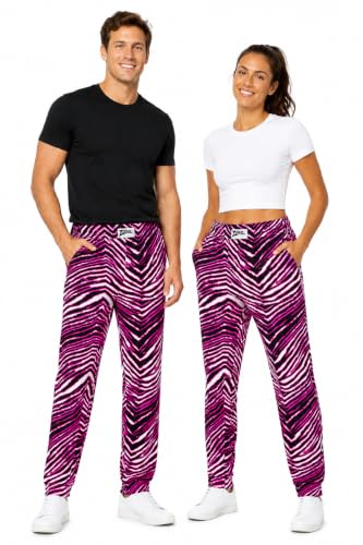 Zubaz Men's Z88 Original Pants - Black/Fluorescent Pink, Large