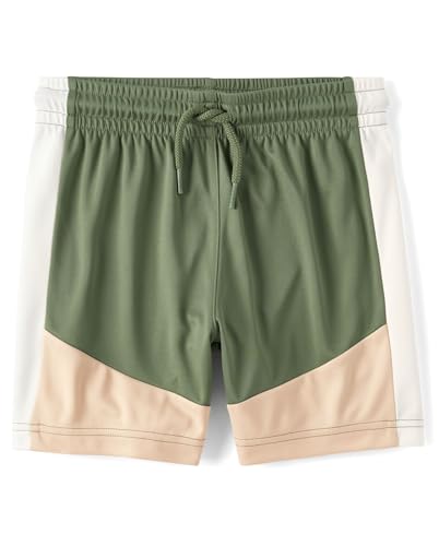 Children's Place Boys' Performance Basketball Shorts Large Greenwich Colorblock 2-Pack