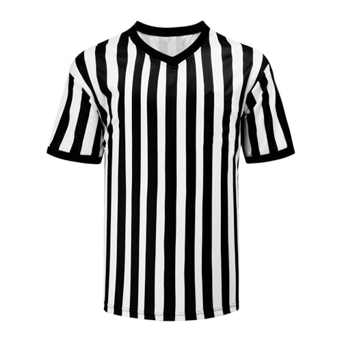 Referee V-Neck Shirt - Official Umpire Jersey for Basketball & Football - X-Large