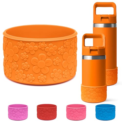 Protective Silicone Water Bottle Boot - 3D Flower Design - King Crab