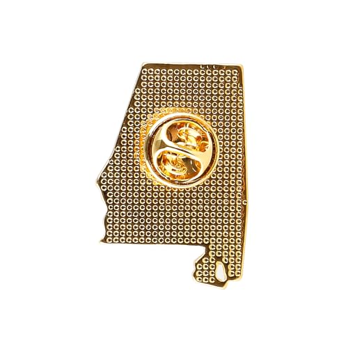 Alabama State Shaped Map Enamel Lapel Pin - Metal Brooch