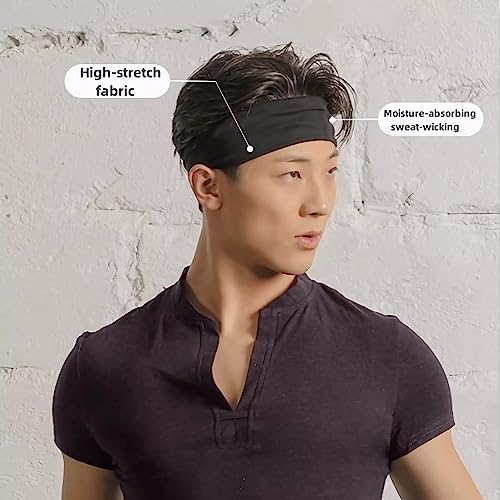 Elastic Sports Headband - Breathable Moisture-Wicking Fitness Hair Band