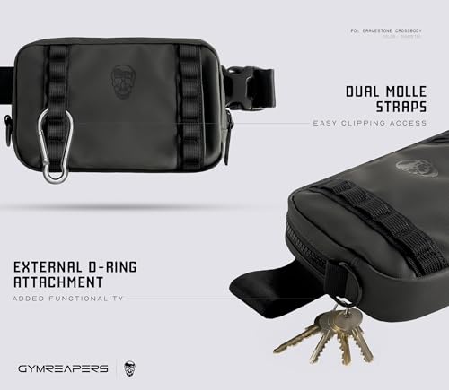 Waterproof Crossbody Bag with Hidden Pocket - Gunmetal