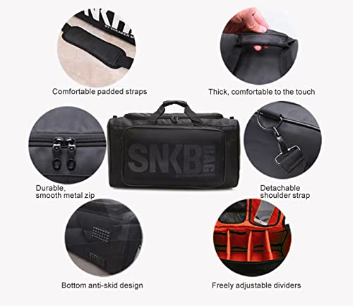 Dawbun Red Multifunctional Sneaker Travel Duffle Bag for Men with 3 Adjustable Compartments