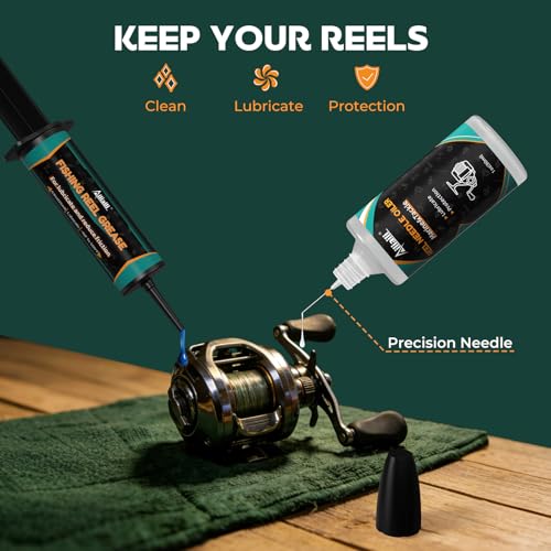 iliaili Fishing Reel Care Kit 3.9oz with Needle Oil & Grease - All-in-One Maintenance Set