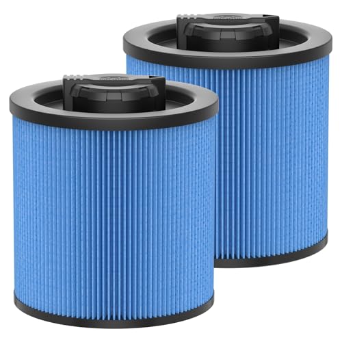 2 Pack DXVC6912 Vacuum Filter Replacement for Dewalt Wet Dry Vac 6-16 Gallon, for Dewalt Vacuum DXV06P DXV09P DXV09PA DXV10P DXV10PL DXV10S DXV10SA DXV10SB DXV12P DXV14P DXV16P