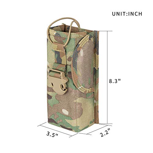Multicam Tactical Radio Holster Pouch - Molle Adjustable Walkie Talkie Carrier