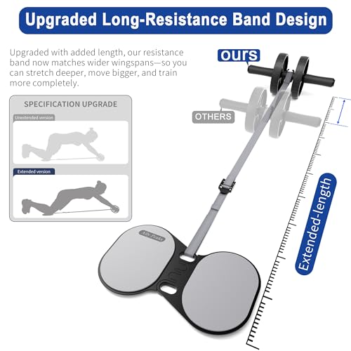 Adjustable Resistance Ab Roller Wheel with Knee Pad - Core Workout