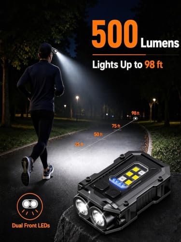Vefhby 2-Pack Mini Magnetic LED Running & Work Lights with Arm Band & Magnetic Base - Variation 2
