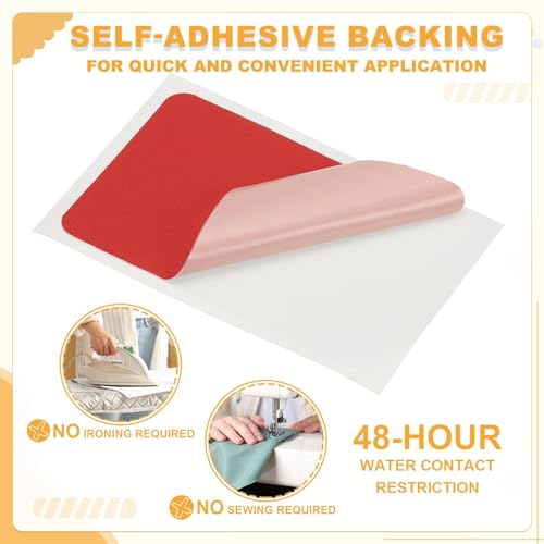 Self-Adhesive Nylon Repair Patches - 3x2 Inch, Red, 6pcs