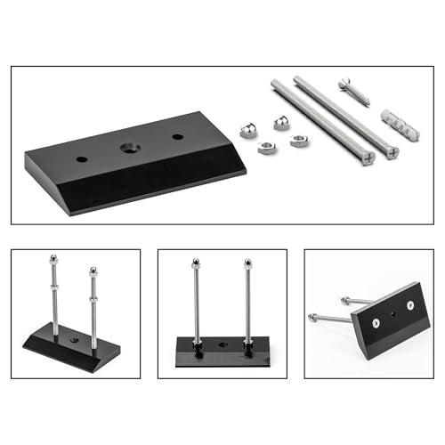 2 Pack Skateboard Wall Mount - Black Display Hanger for Skis, Snowboards & More
