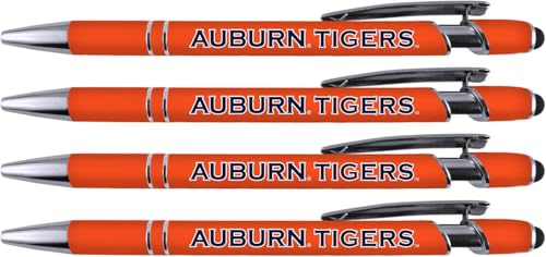 Auburn University Stylus Ballpoint Pen - 4 Pack Soft Touch Metal