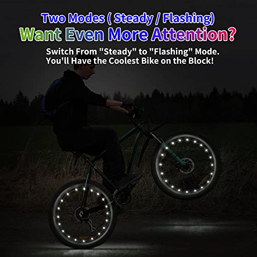 DAWAY A01 LED Bike Wheel Lights 2-Wheel White - Ultra-Bright, Waterproof Bicycle Spoke Lights with Batteries