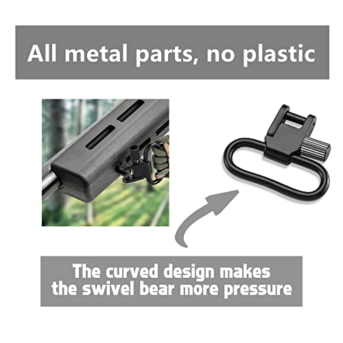 Sling Swivel Mount Adapter - Black, 1.25 Inch, 2-Pack